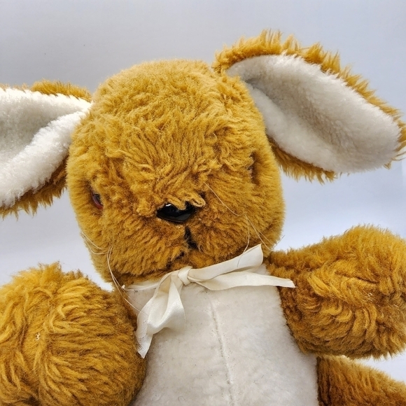 Vintage New York Merchandise Co Brown Bunny Rabbit Red eyes no neck floppy ears - Picture 10 of 12